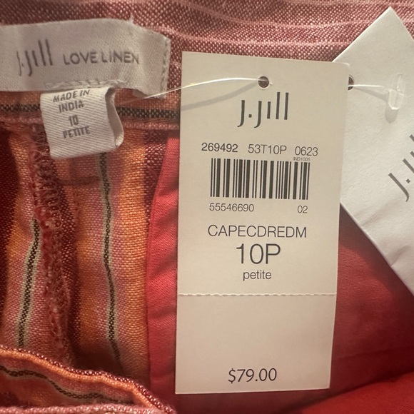 J. Jill Love Linen striped shorts - Picture 3 of 4
